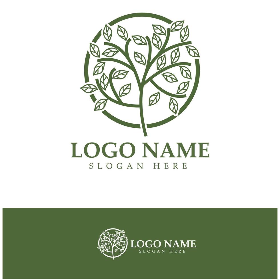 logotipo de árbol abstracto para bosque y naturaleza de parque. con una combinación de elementos de línea .vector para diseños de negocios, agricultura, conceptos ecológicos, vegetación y belleza natural. vector