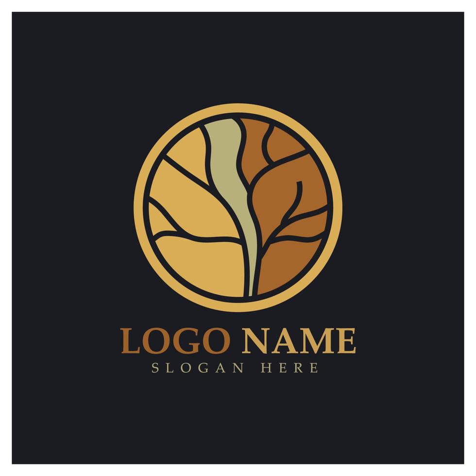 logotipo de árbol abstracto para bosque y naturaleza de parque. con una combinación de elementos de línea .vector para diseños de negocios, agricultura, conceptos ecológicos, vegetación y belleza natural. vector