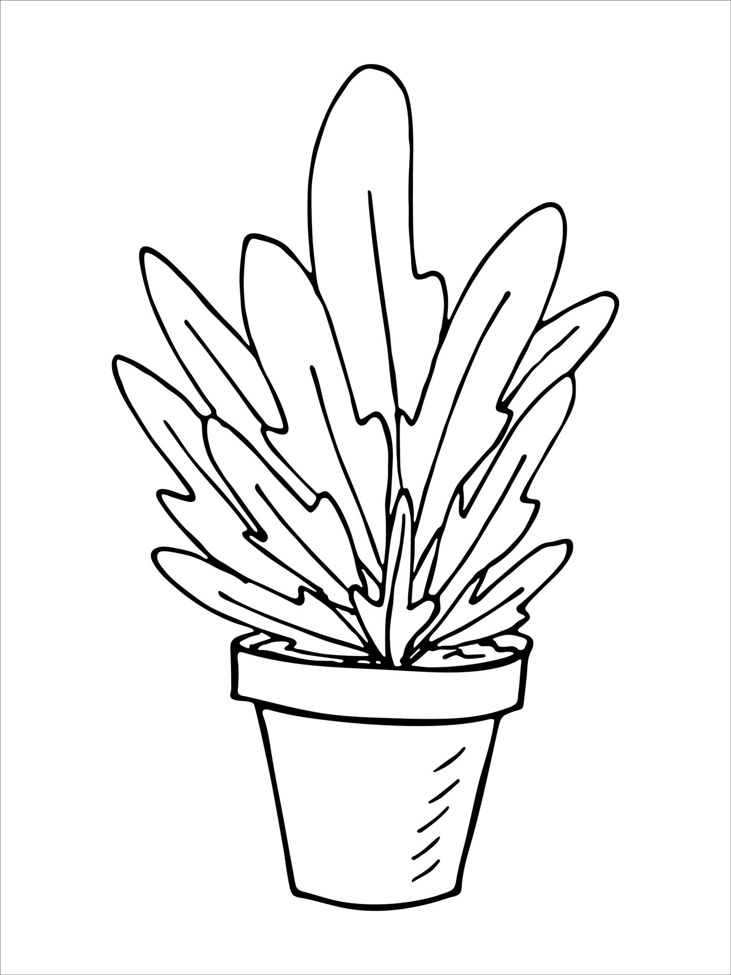 Cute hand drawn houseplant in a pot clipart. Plant illustration. Cozy ...