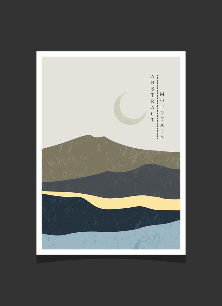 Abstract mountain painting, Abstract background, Premium Vector