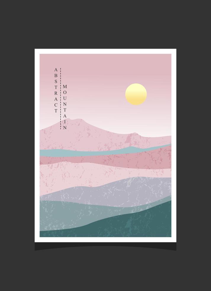 Abstract mountain painting, Abstract background, Premium Vector
