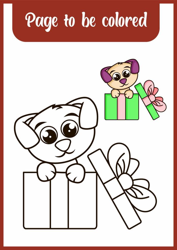 Animal outline for puppy. coloring book for kids vector