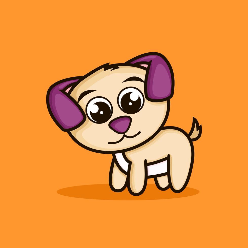 cute puppy. flat cartoon style. animal nature icon concept vector