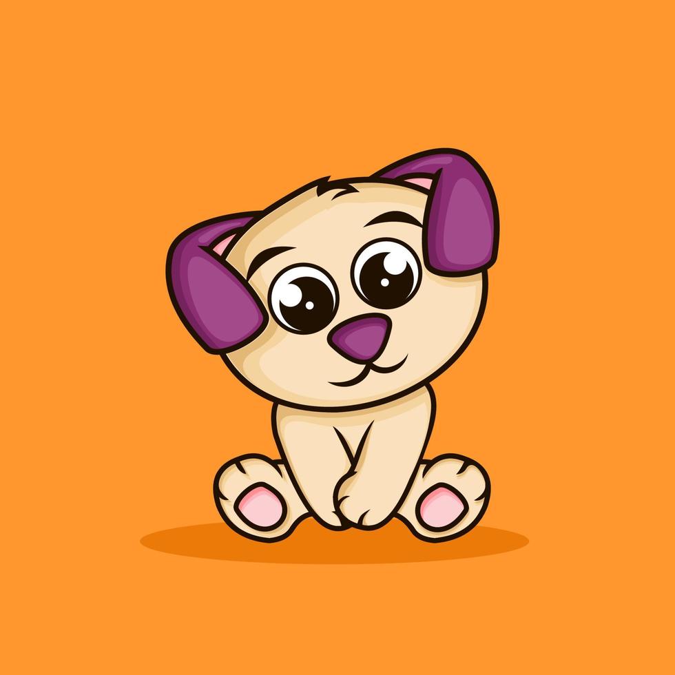 cute puppy. flat cartoon style. animal nature icon concept vector