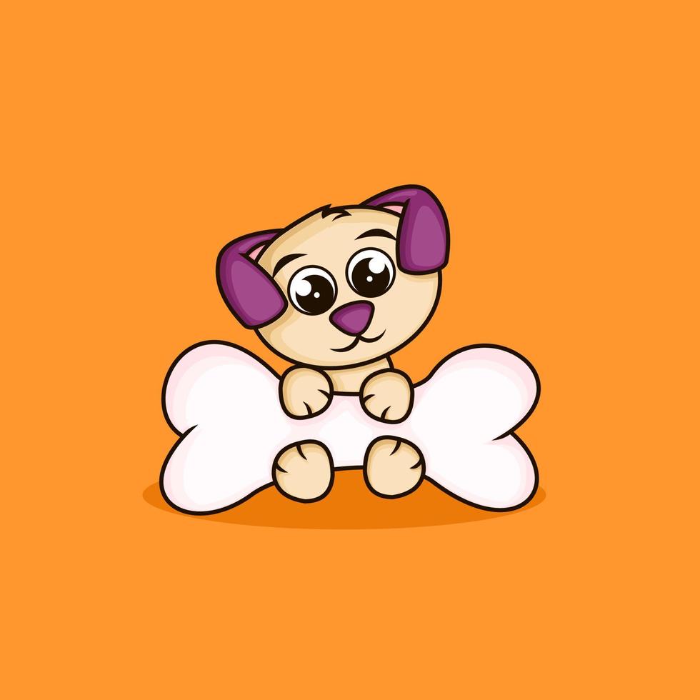 cute puppy. flat cartoon style. animal nature icon concept vector