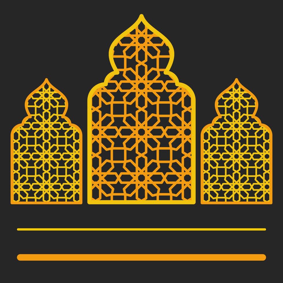 silueta estampada editable de ilustración vectorial de mezquita con estilo dorado para momentos religiosos islámicos como ramadán o eid y el concepto de cultura árabe del medio oriente vector