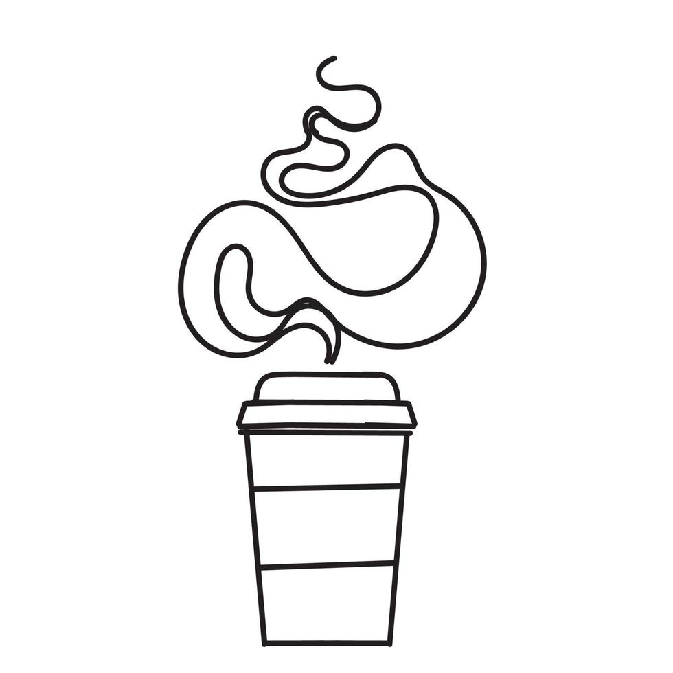 vector de ilustración de taza de café de doodle dibujado a mano aislado