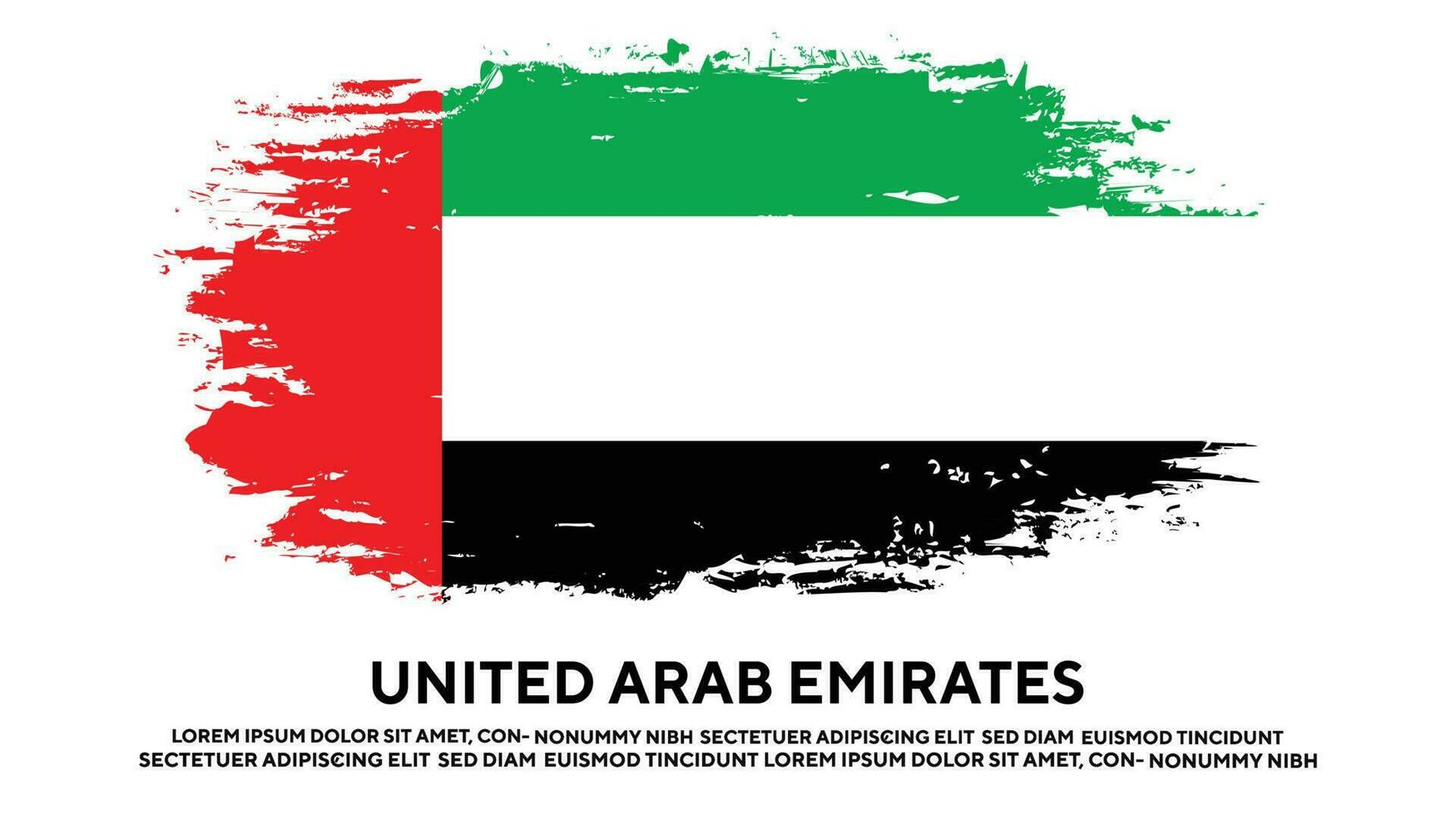 Faded colorful grunge texture United Arab Emirates flag design vector