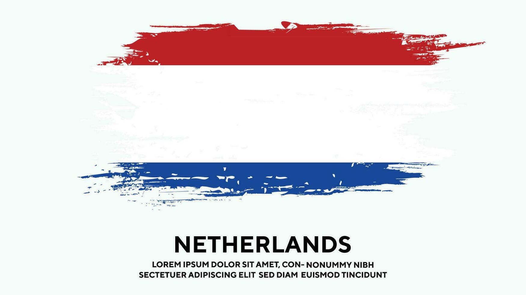 Vector de diseño de bandera de textura grunge de Holanda colorido