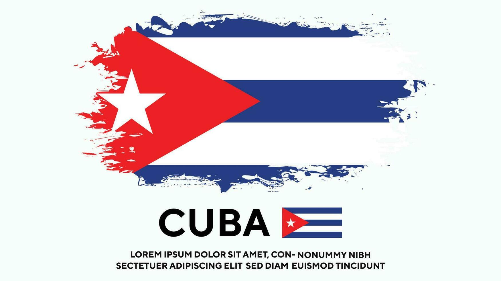 Faded grunge texture colorful Cuba flag design vector