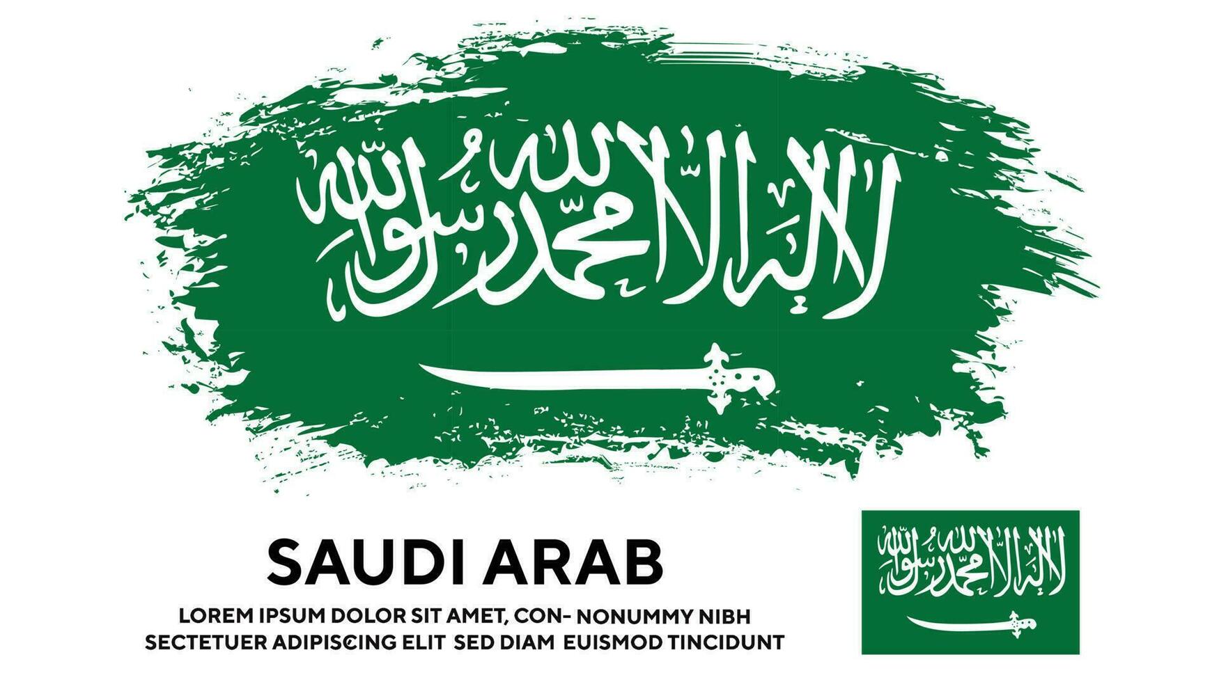 Saudi Arab wavy style colorful flag design vector