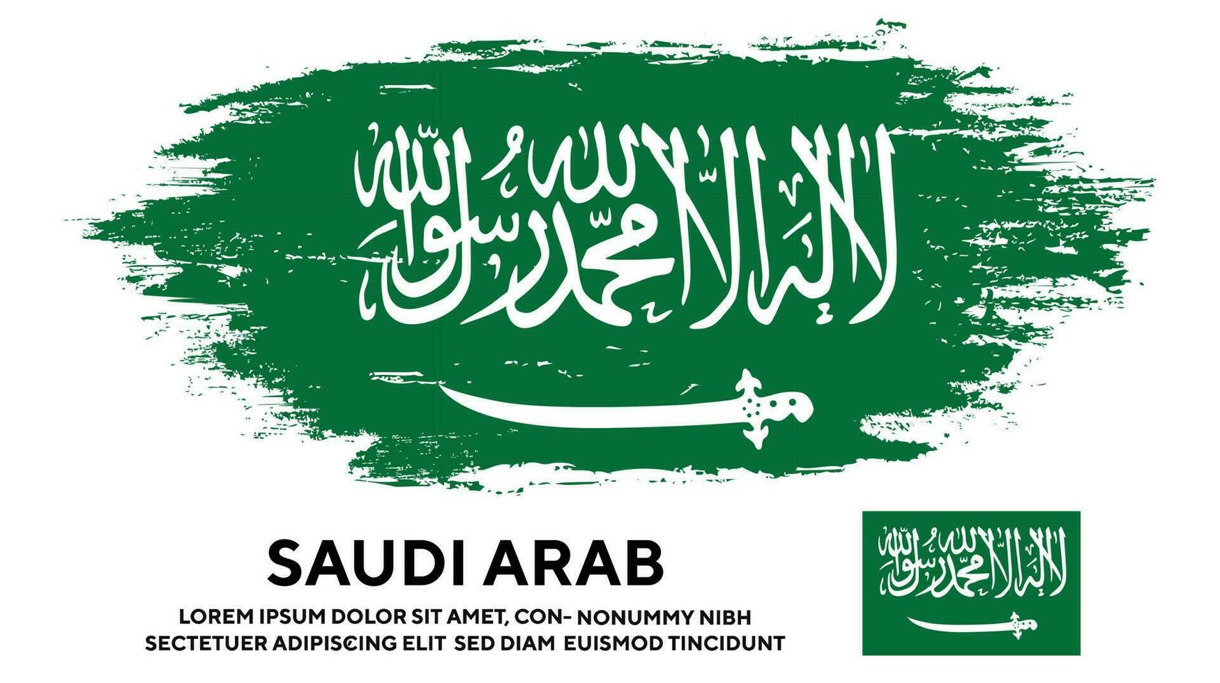 vector de diseño de bandera árabe saudí de textura grunge descolorida colorida