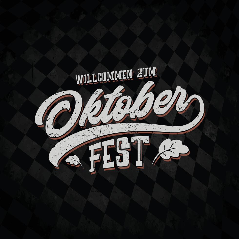 Oktoberfest handwritten typography header for signboard, greeting, invitation poster and card. Beer festival celebrated in October in Germany. Big folk festivities in Bavaria. vector