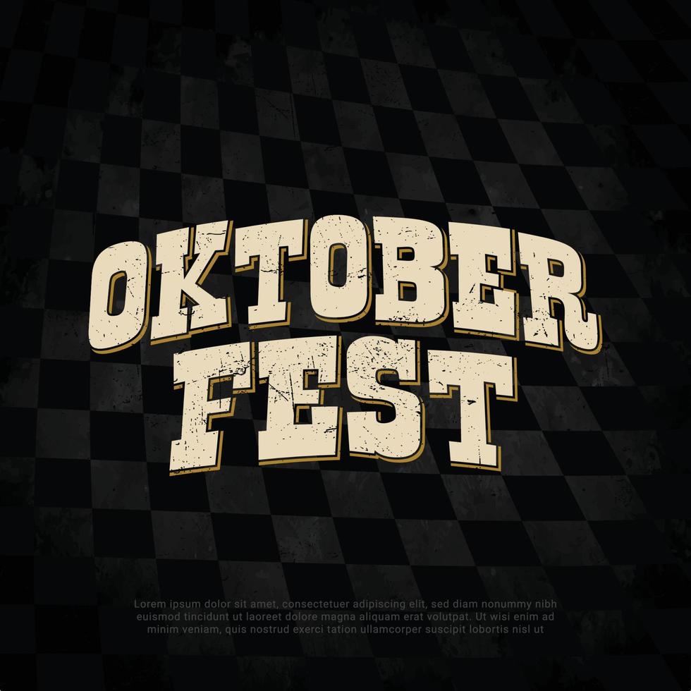 Oktoberfest handwritten typography header for signboard, greeting, invitation poster and card. Beer festival celebrated in October in Germany. Big folk festivities in Bavaria. vector