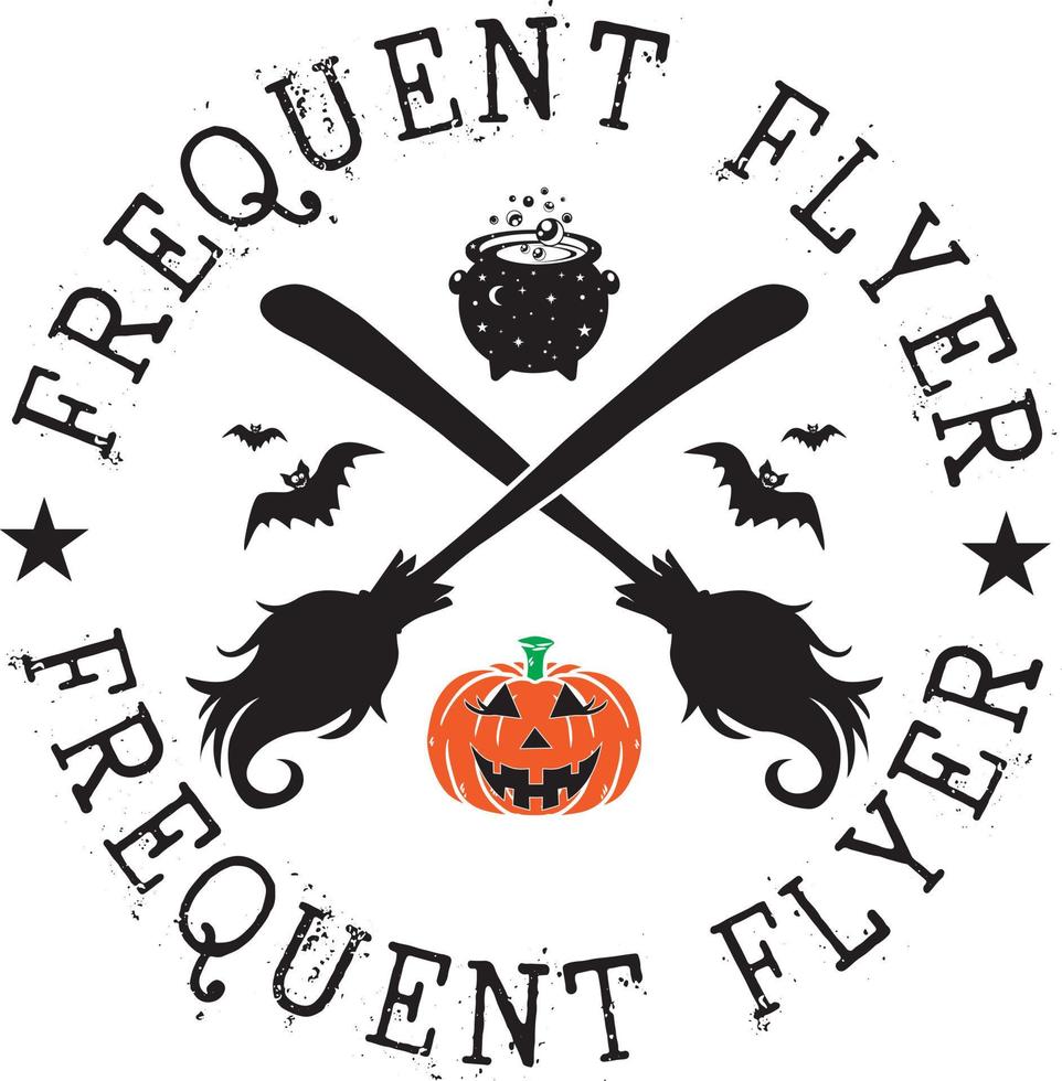 Frequent Flyer,  Happy Halloween, Vector Illustration File