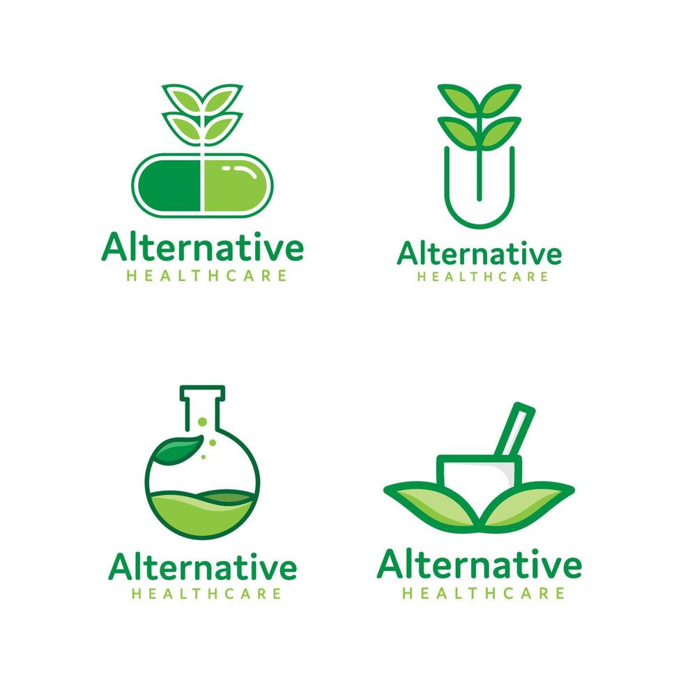 colección de logotipos de medicina alternativa vector