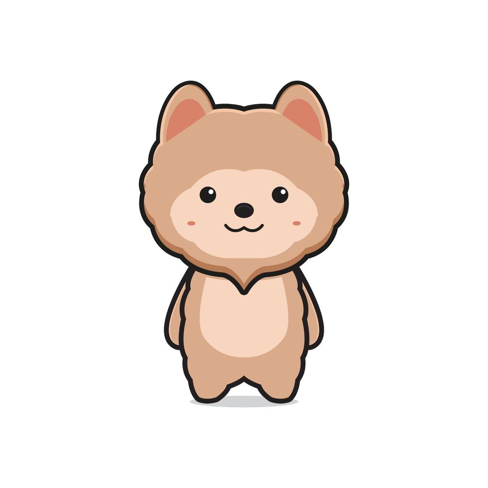 lindo perro pomeranian mascota icono de dibujos animados logotipo clip art ilustración vector