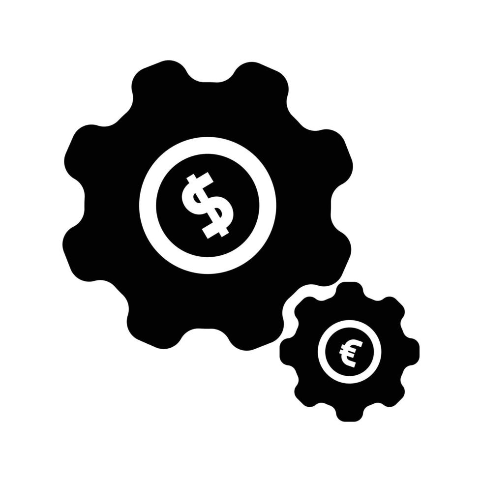 Black gears icon that is suitable for your financial business vector