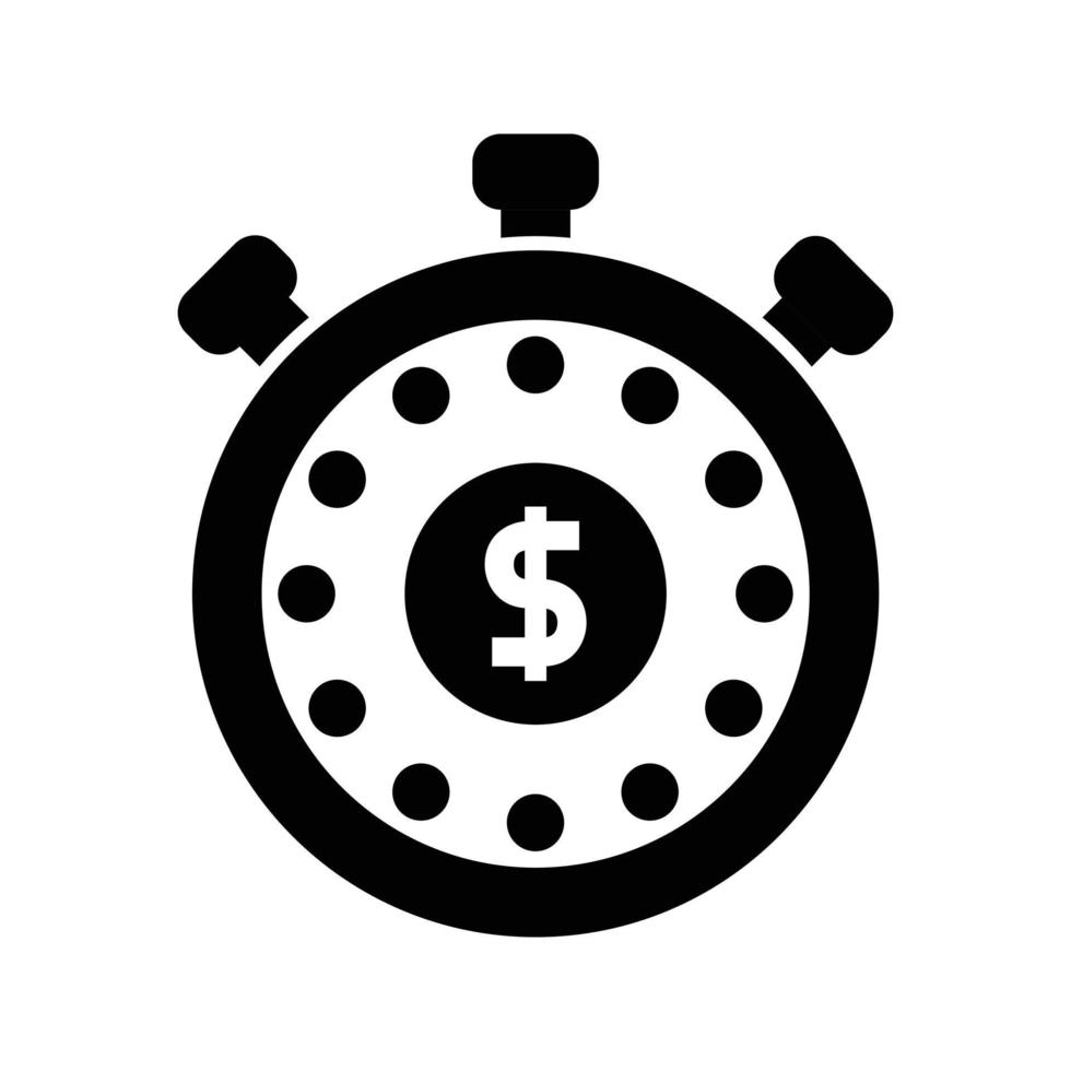Black stopwatch icon that is suitable for your financial business vector