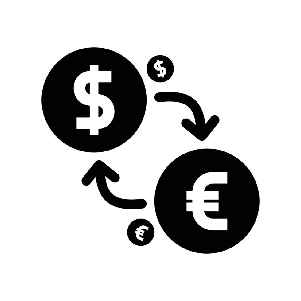 Black currency exchange icon that is suitable for your financial business vector