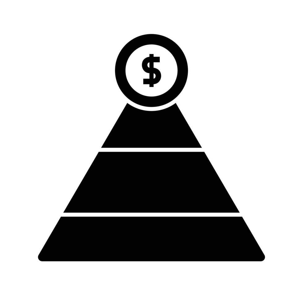 icono de gráfico de pirámide negra que es adecuado para su negocio financiero vector