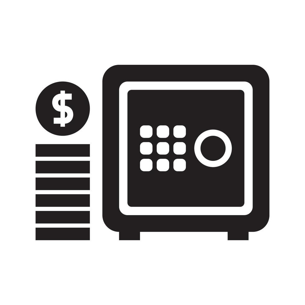 Black safe box icon that is suitable for your financial business vector