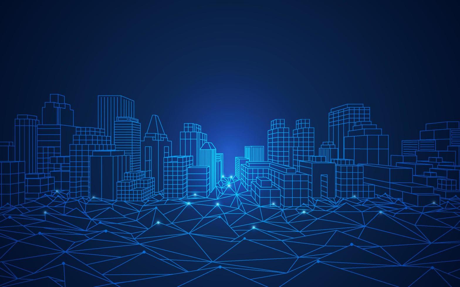 futuristic smart city vector