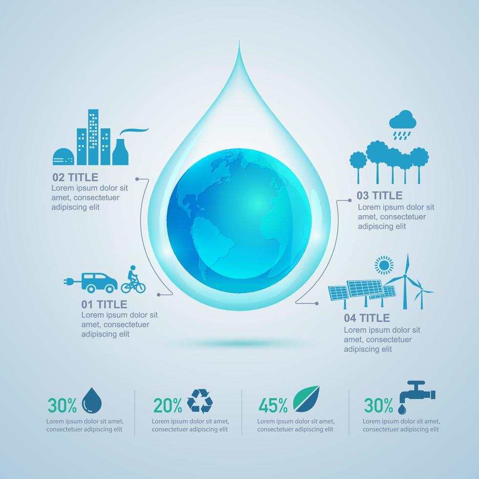 ecology world infographics vector