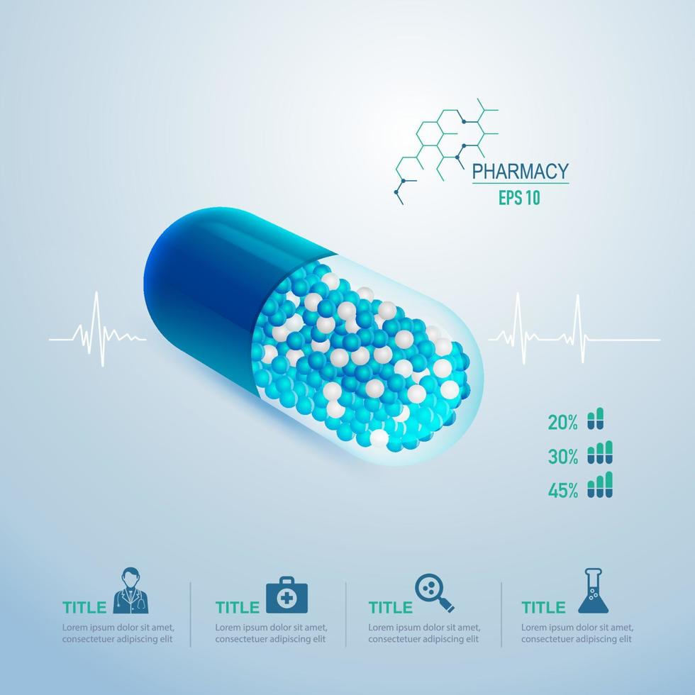 infografías de farmacia de negocios vector