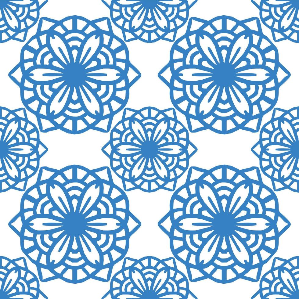 blue samless mandala pattern abstract background illustration vector