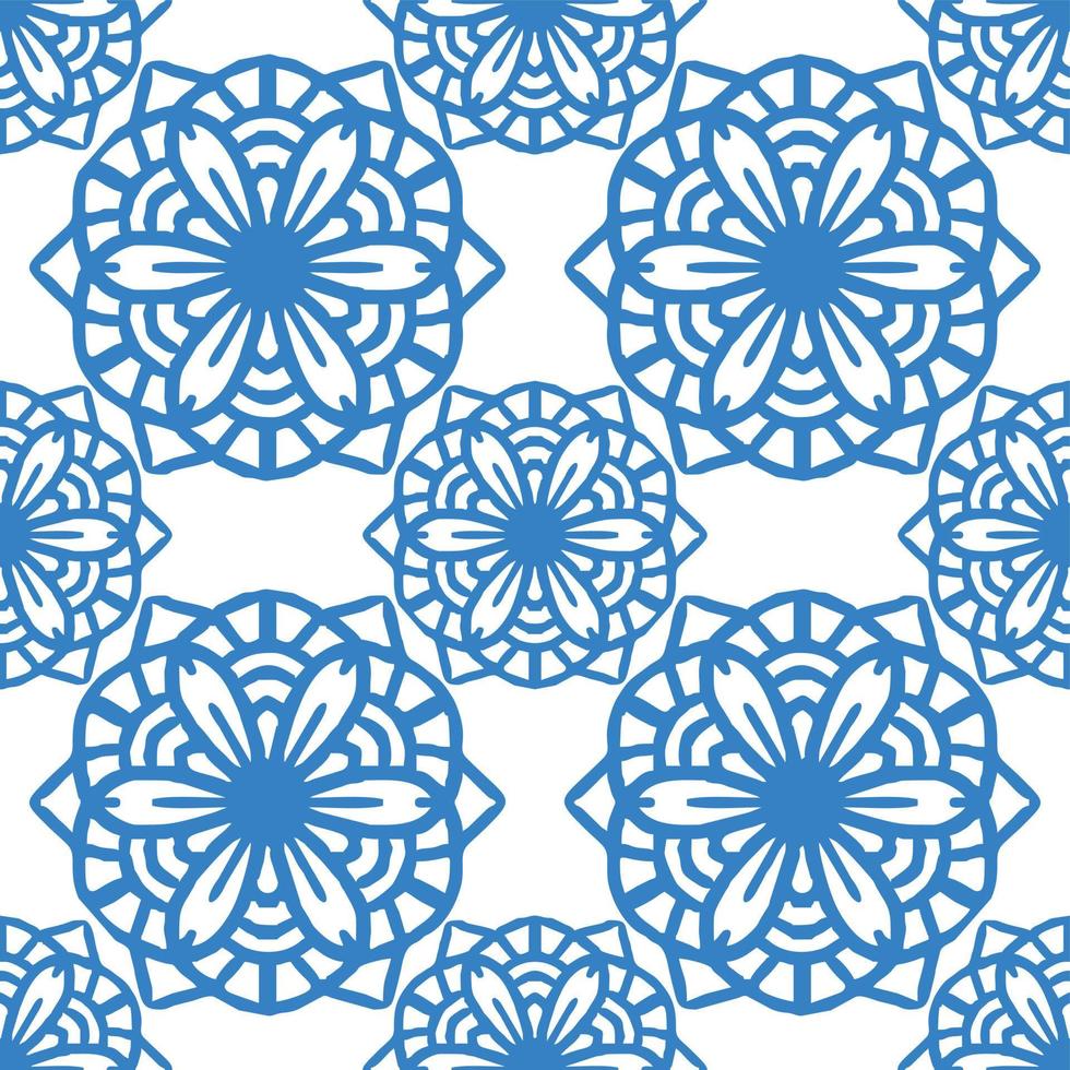 blue samless mandala pattern abstract background illustration vector