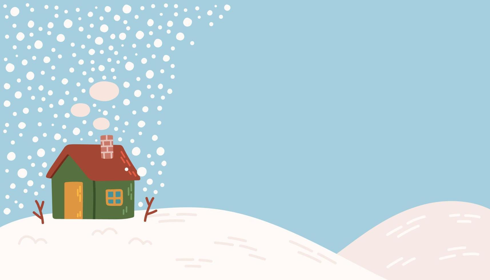 Winter vector background snow snowflakes blue flat design illustration