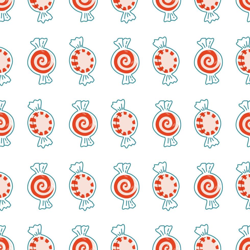 Christmas candy seamless pattern simple flat design vector illustration