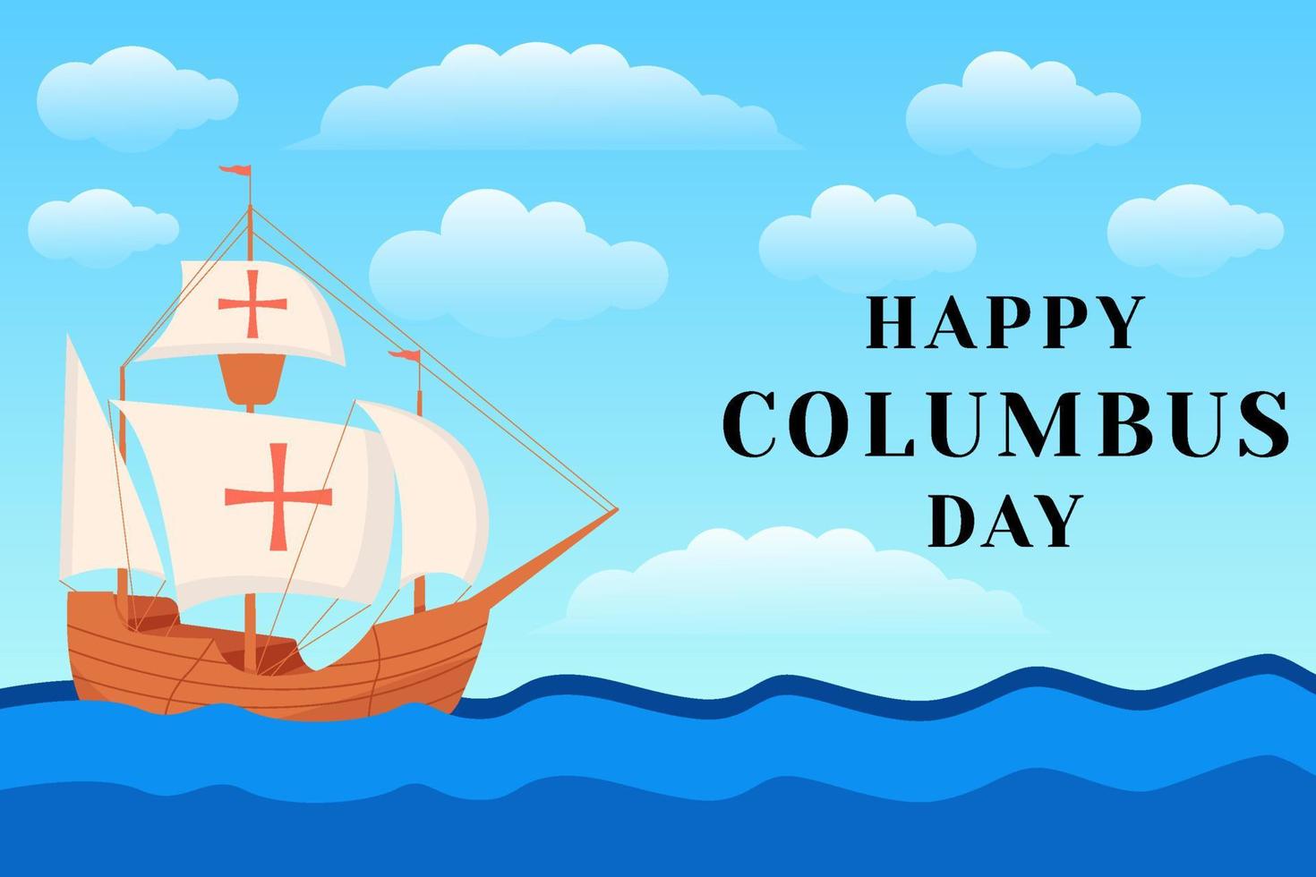 flat columbus day background illustration vector