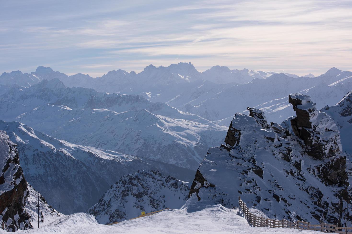beautiful landscape of mountain on winter photo