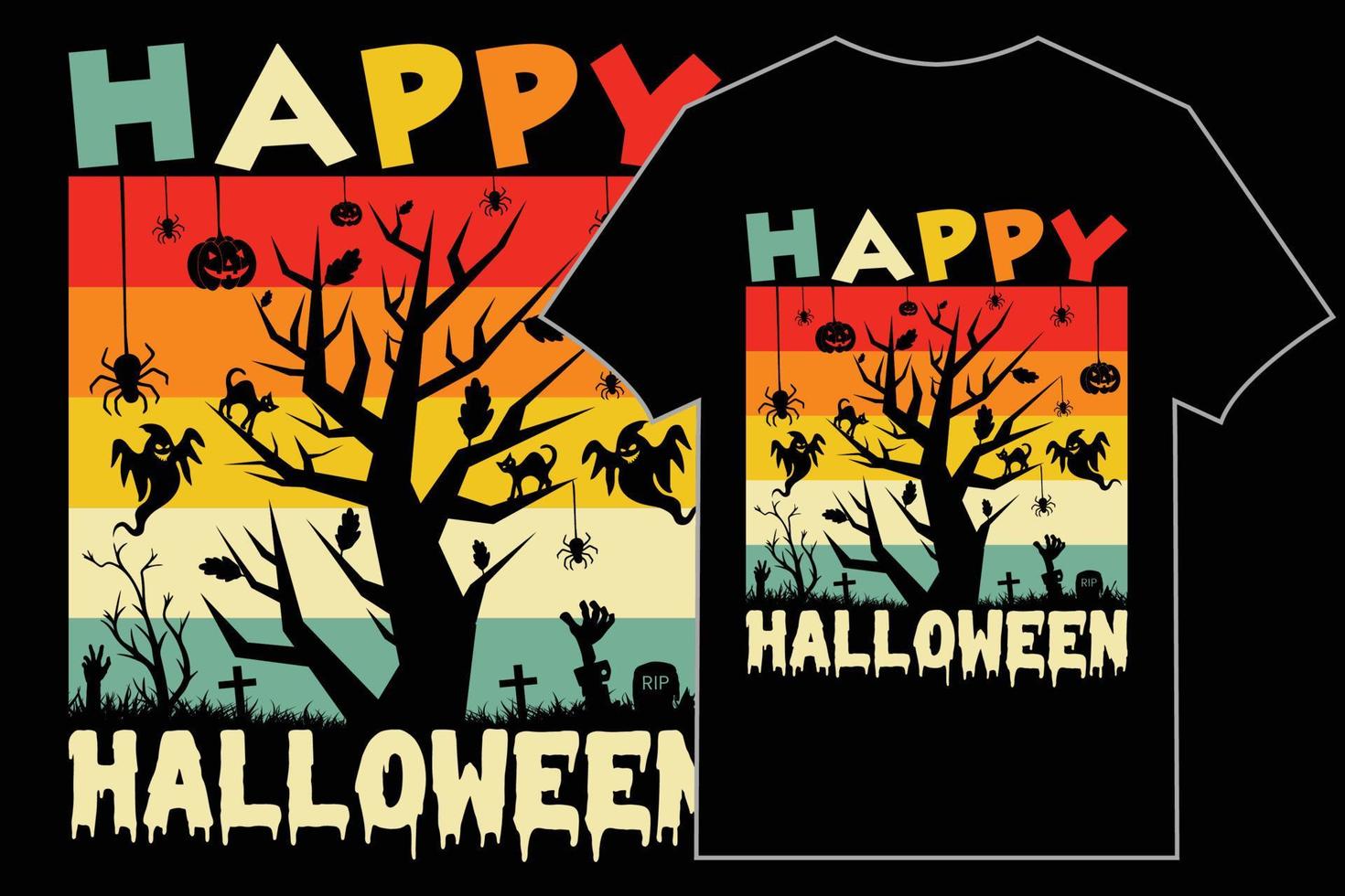 Halloween T-Shirt Design Graphics vector