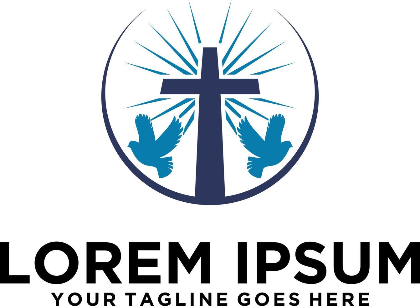 Christian Holy Dove logo design vector