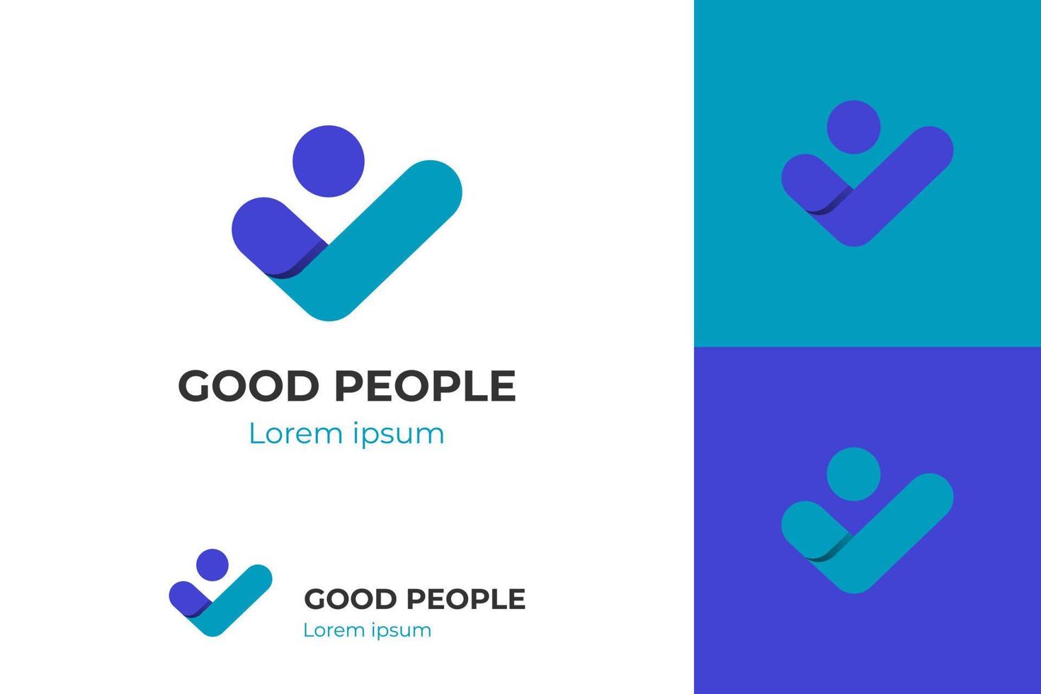 business success People Check Logo design, human good service icon symbol, analysis health check logo element vector