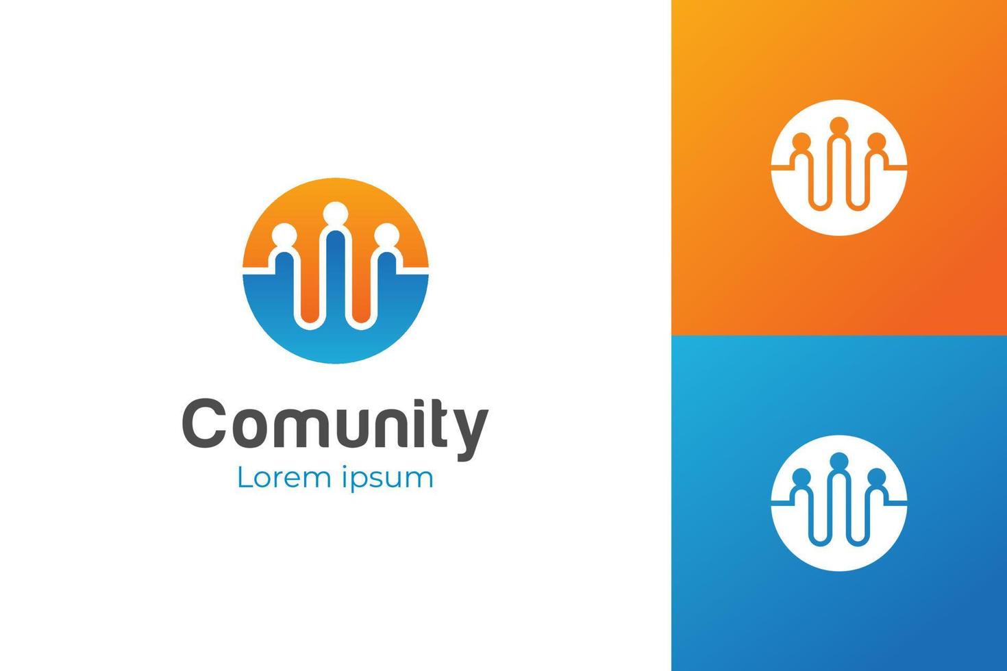 people community logo, teamwork, human group or family unity icon symbol vector elements