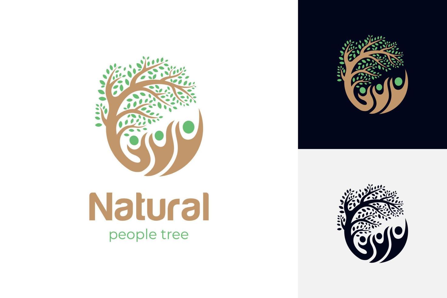 family People Tree Logo symbol, Human Tree Creative Concept Logo Design. vector illustration