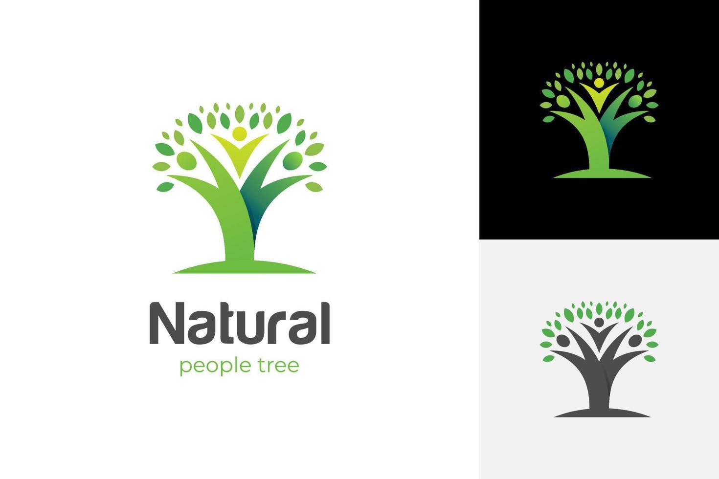 family People Tree Logo symbol, Human Tree Creative Concept Logo Design. vector illustration