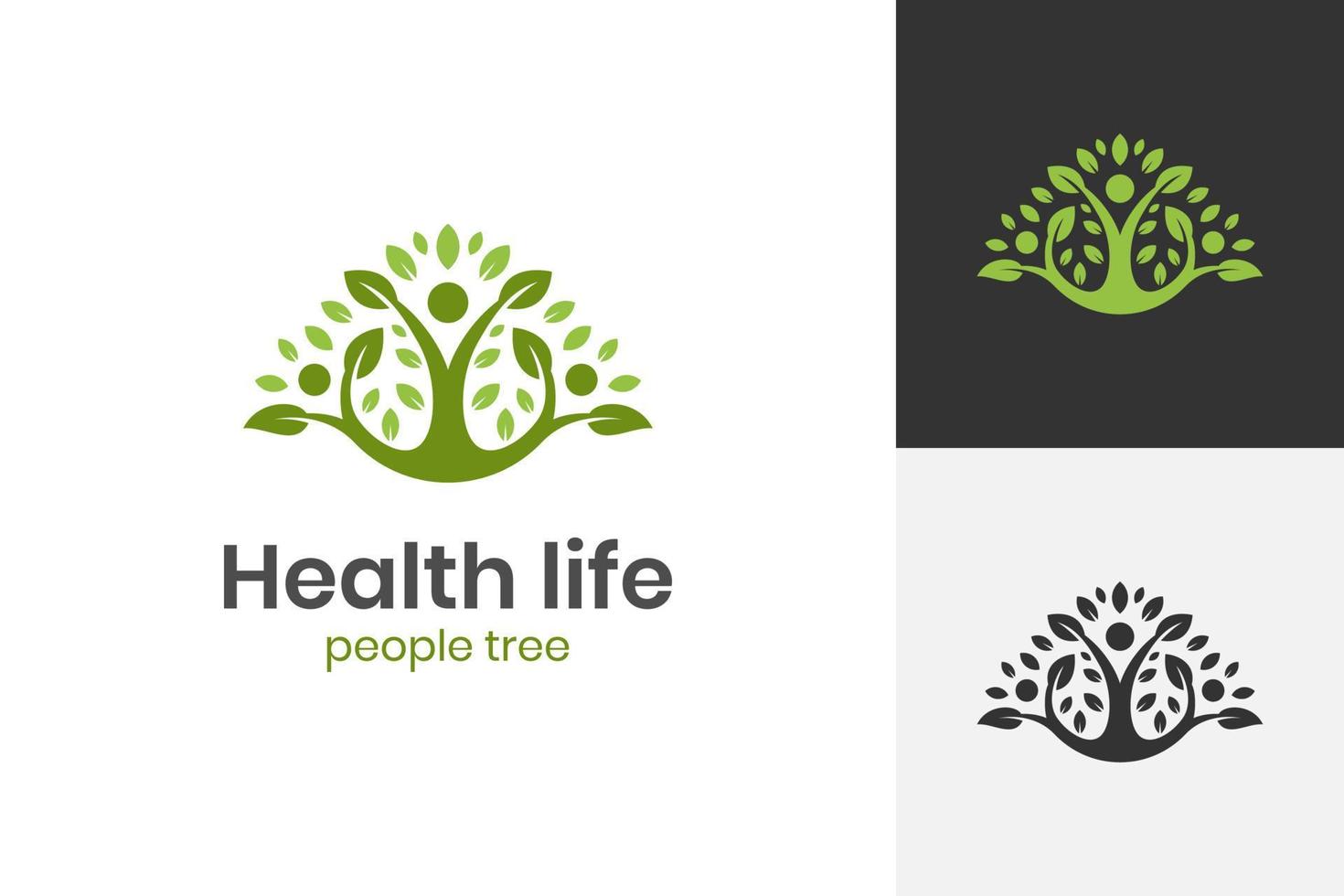 símbolo del logotipo del árbol de la gente de la familia, diseño del logotipo del concepto creativo del árbol humano. ilustración vectorial vector