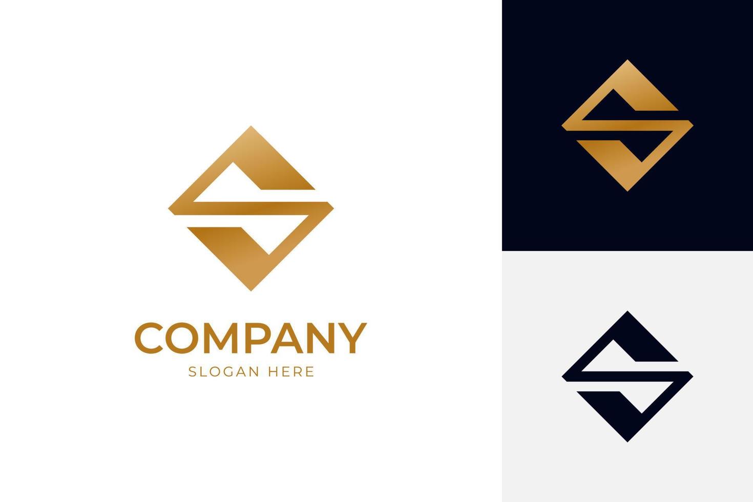 elegantes y lujosas iniciales letra s logotipo geométrico identidad de la empresa vector