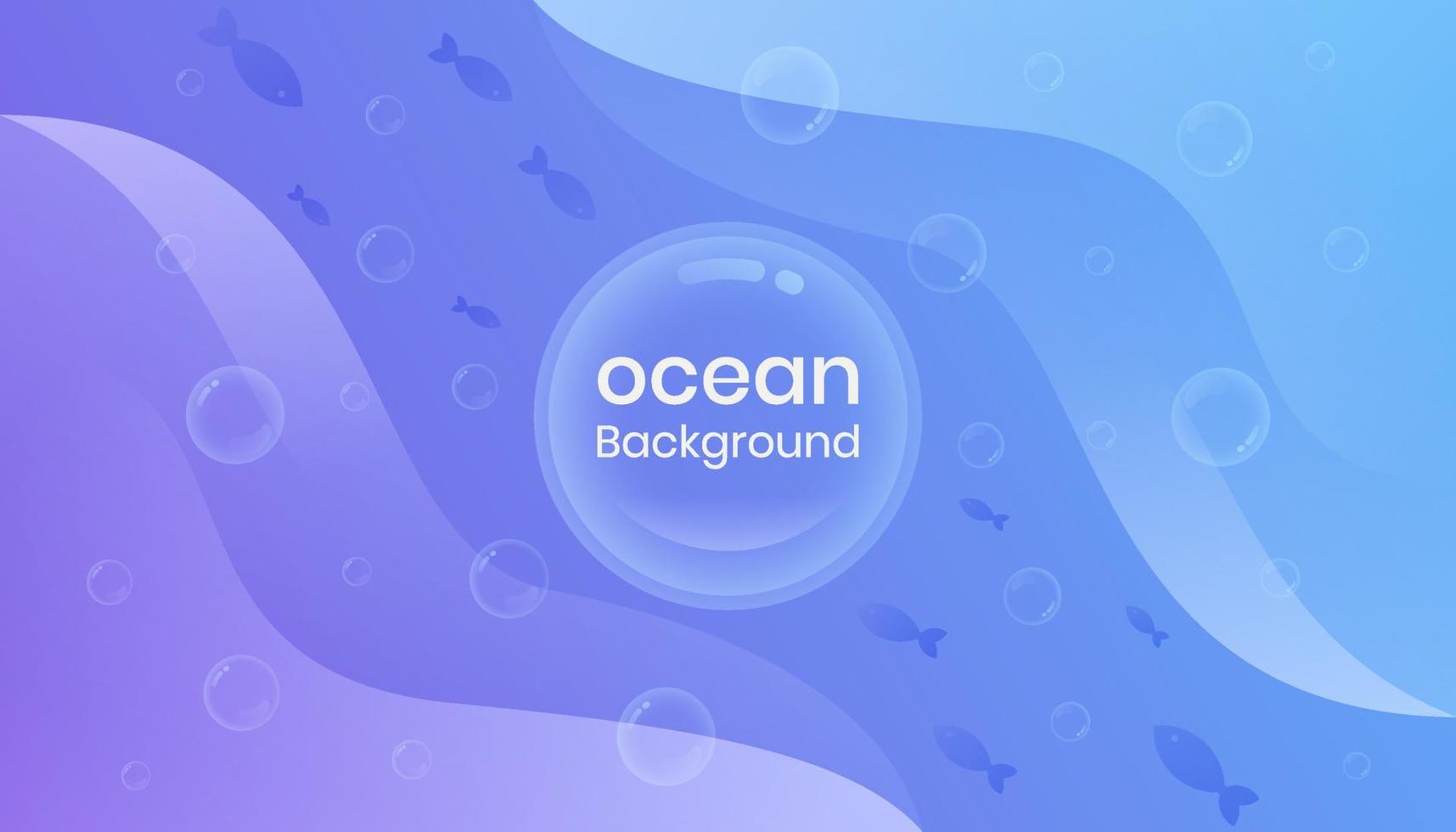 blue water wave in deep sea or ocean abstract background with fish for wallpaper, nature background, aquarium, aquascape background vector