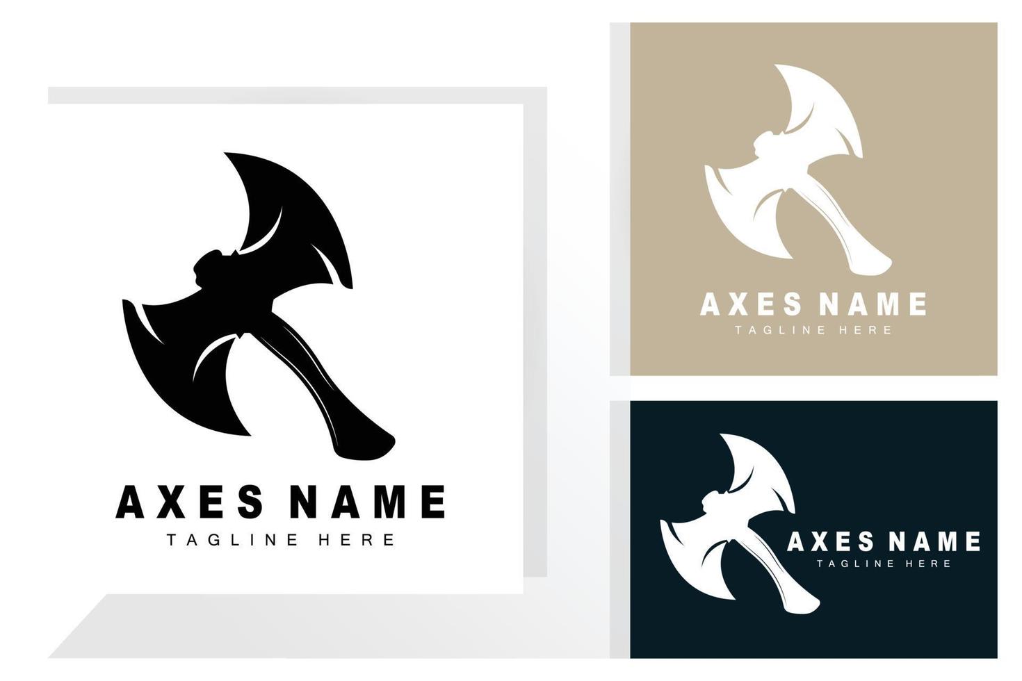 Ax Logo Design, War Tool Illustration and Woodcutter Vector