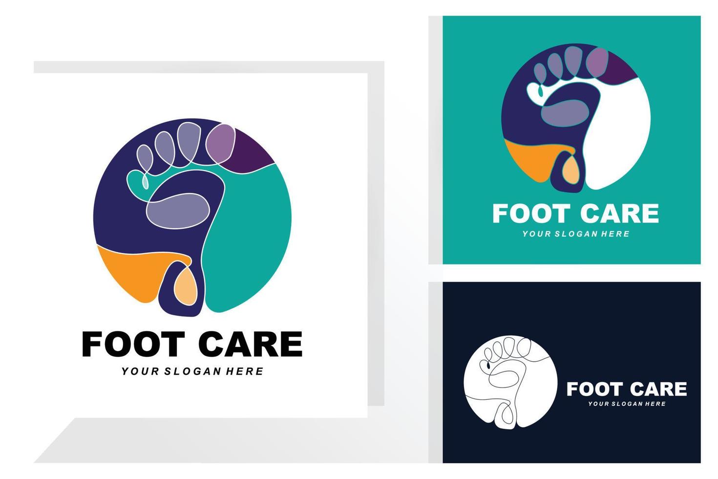 Foot Care Logo Design Health Illustration Woman Pedicure Salon Vector