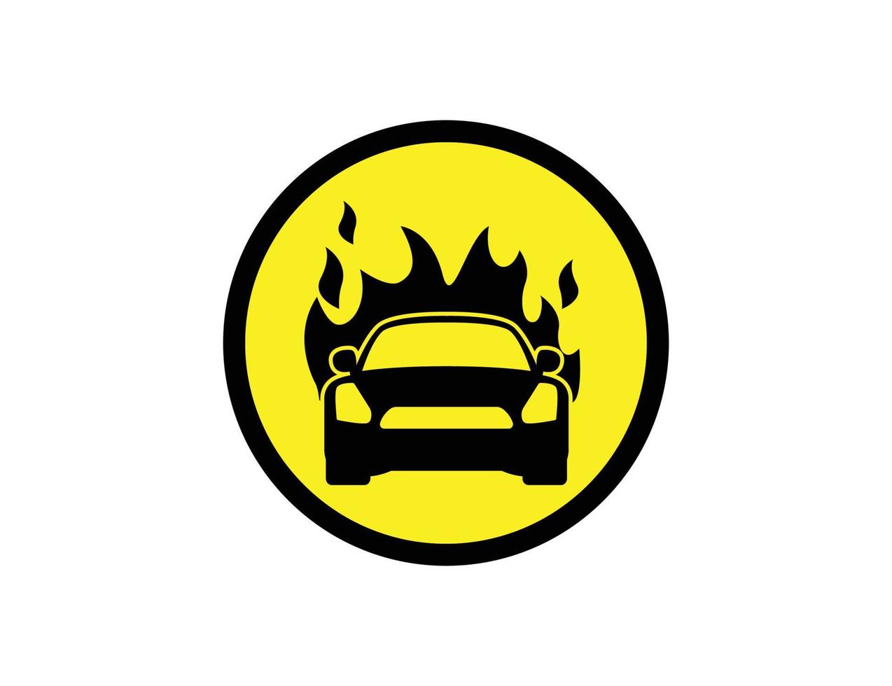 ilustración de símbolo de signo de coche de fuego vector