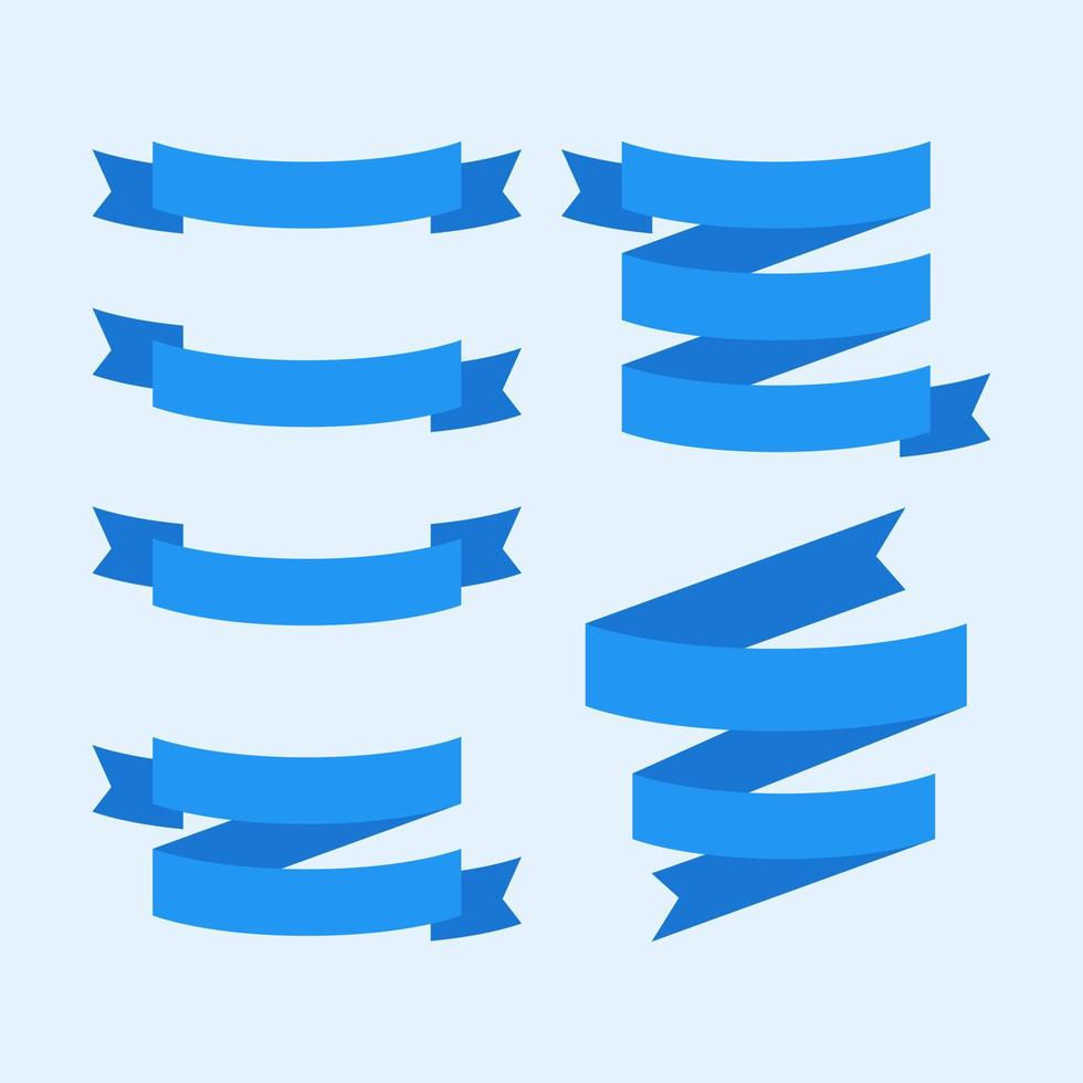 colección de diseño vectorial de elementos de cinta azul vector