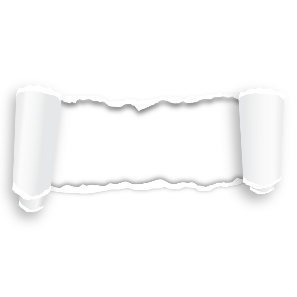 Rolled Up Torn White Paper png