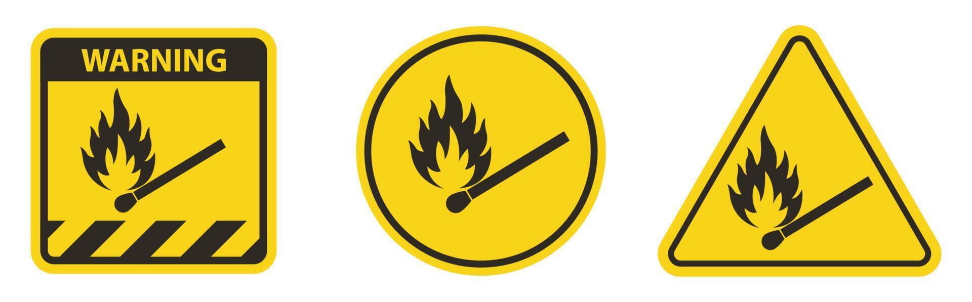 No Fire, No Matches or Open Flame Sign vector